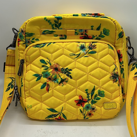 Lug Ranger Yellow Floral Quilted Crossbody Bag & Wristlet Purse Bag 🌼🌼 - Picture 3 of 11